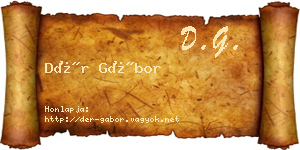 Dér Gábor névjegykártya