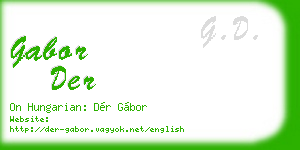 gabor der business card